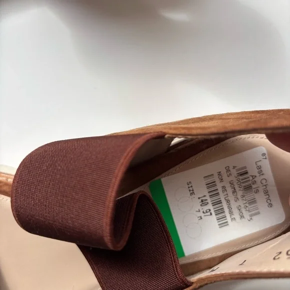 Stuart Weitzman Topical Saddle Brown Suede‎ Open Toe Sandals Sz 5.5M - Picture 8 of 9